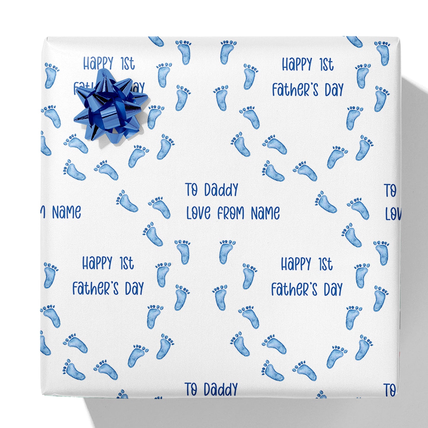 Footprints First Father's Day Message Gift Wrap