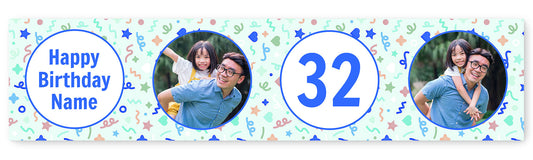 Photo Age and Name Birthday Banner