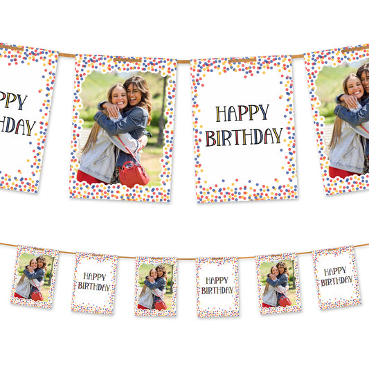 Wimpelkette „Happy Birthday“ mit Foto von Dotty