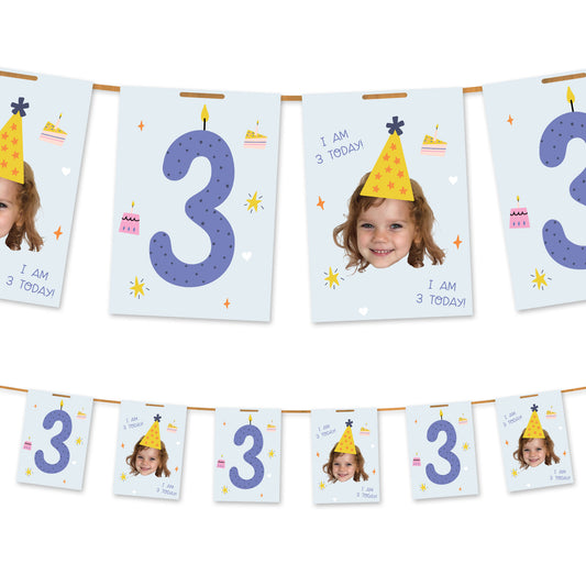 I am 1-10 Today Photo/Age Birthday Bunting