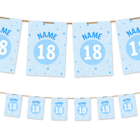 Polkadot Age and Name Bunting