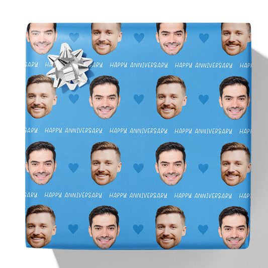 Happy Anniversary Face Photo Gift Wrap