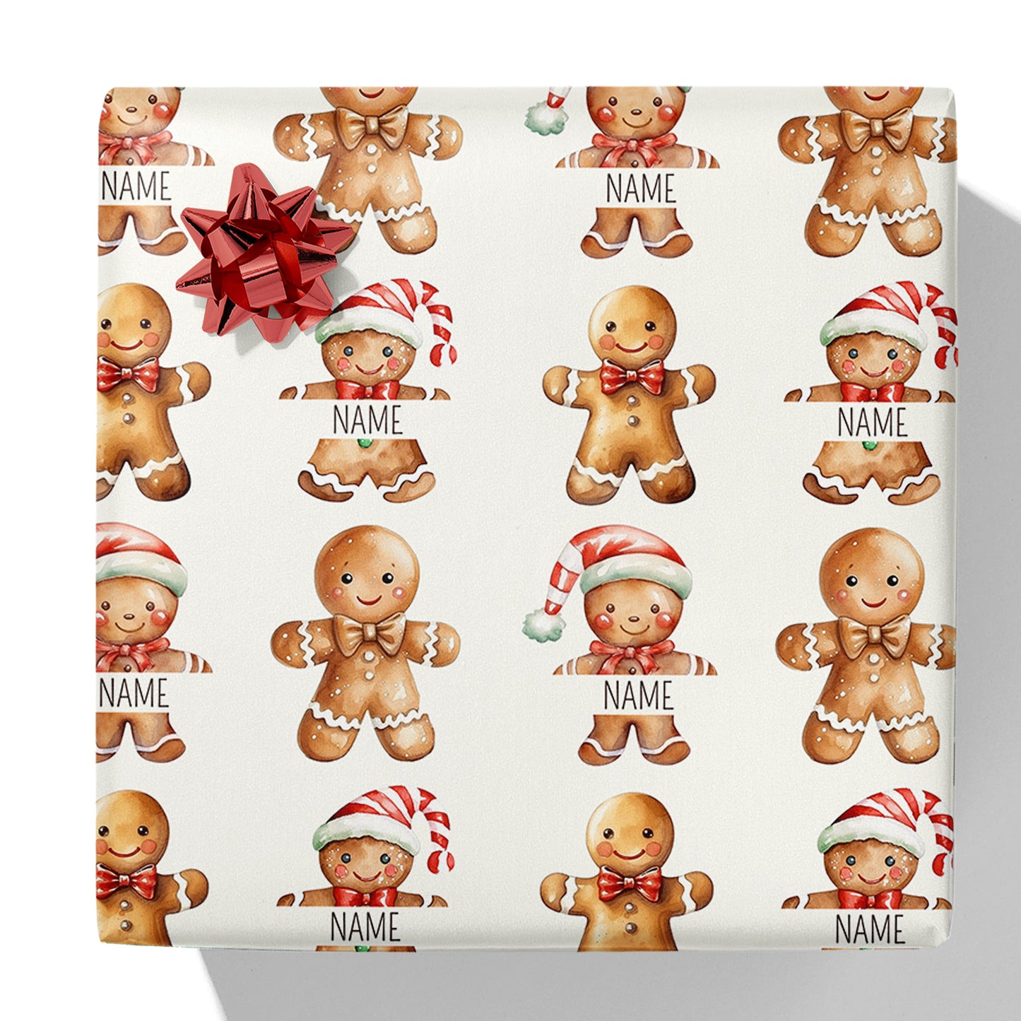 Christmas Gingerbread Name Gift Wrap