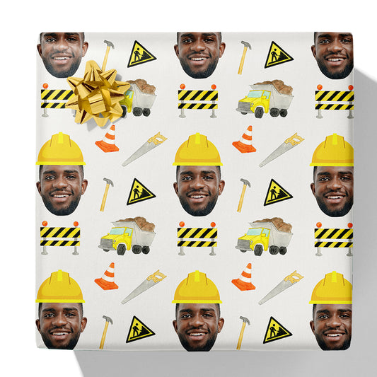 Construction Worker Photo Gift Wrap