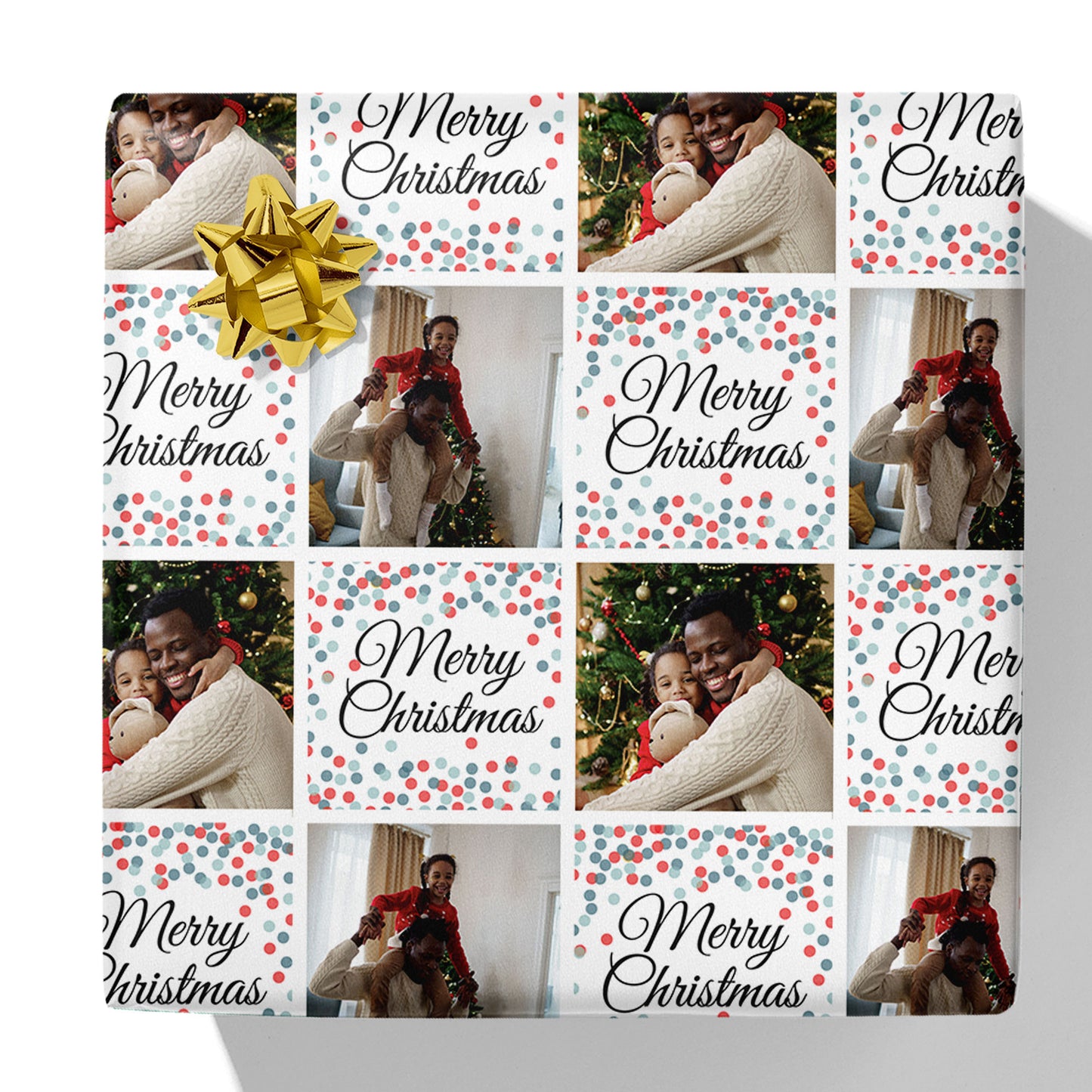 Dotty Christmas Photo Gift Wrap