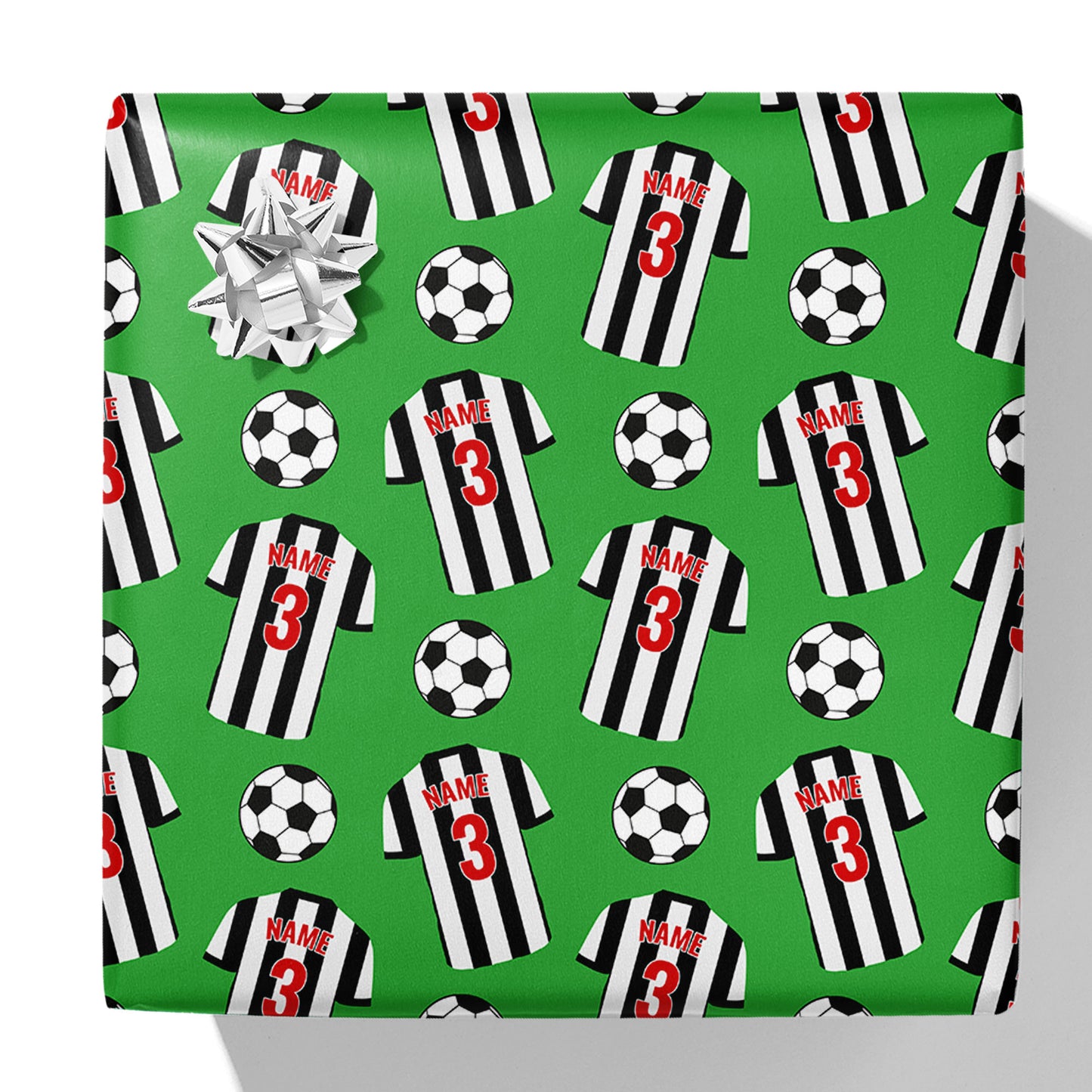 Football Shirt Name and Age Gift Wrap