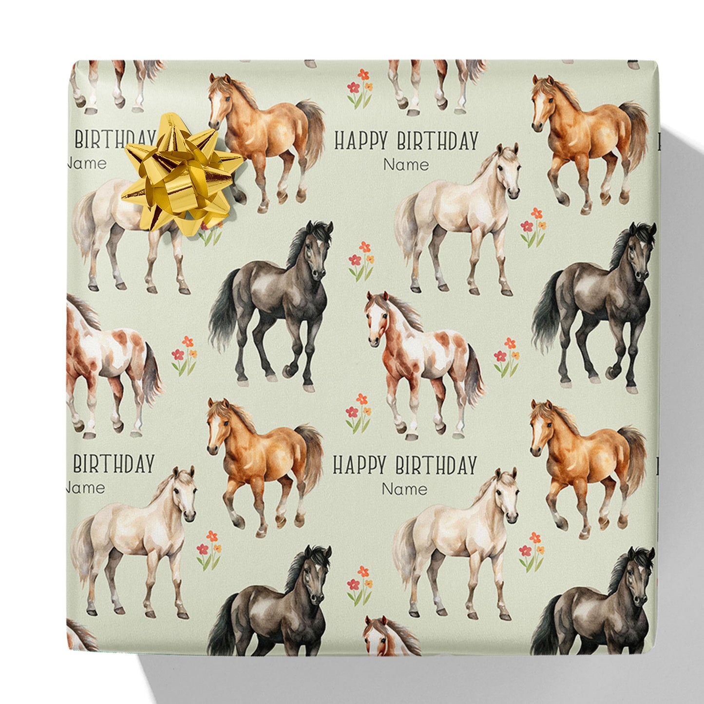 Horses Name Gift Wrap