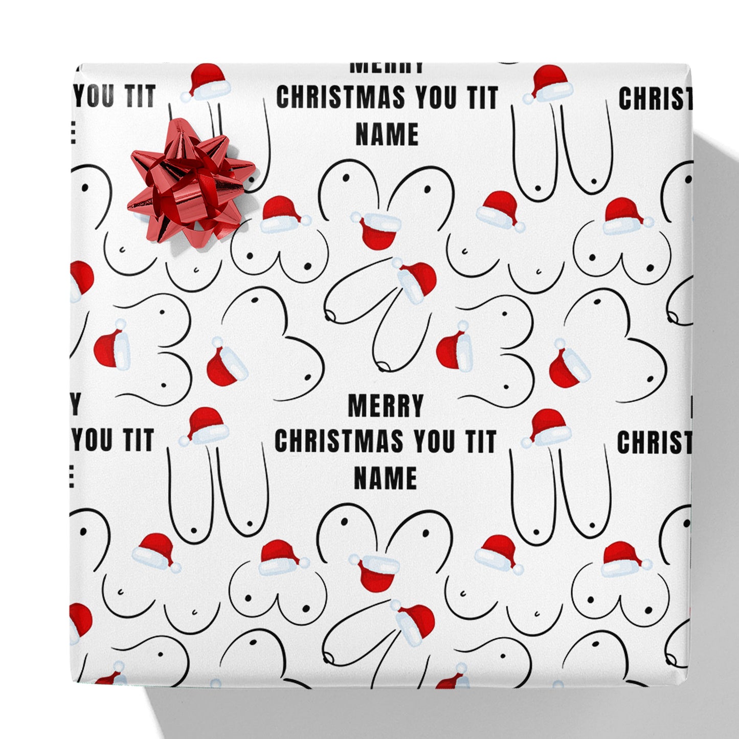 Merry Christmas You Tit Name Gift Wrap