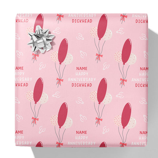 Rude Balloons Anniversary Name Gift Wrap