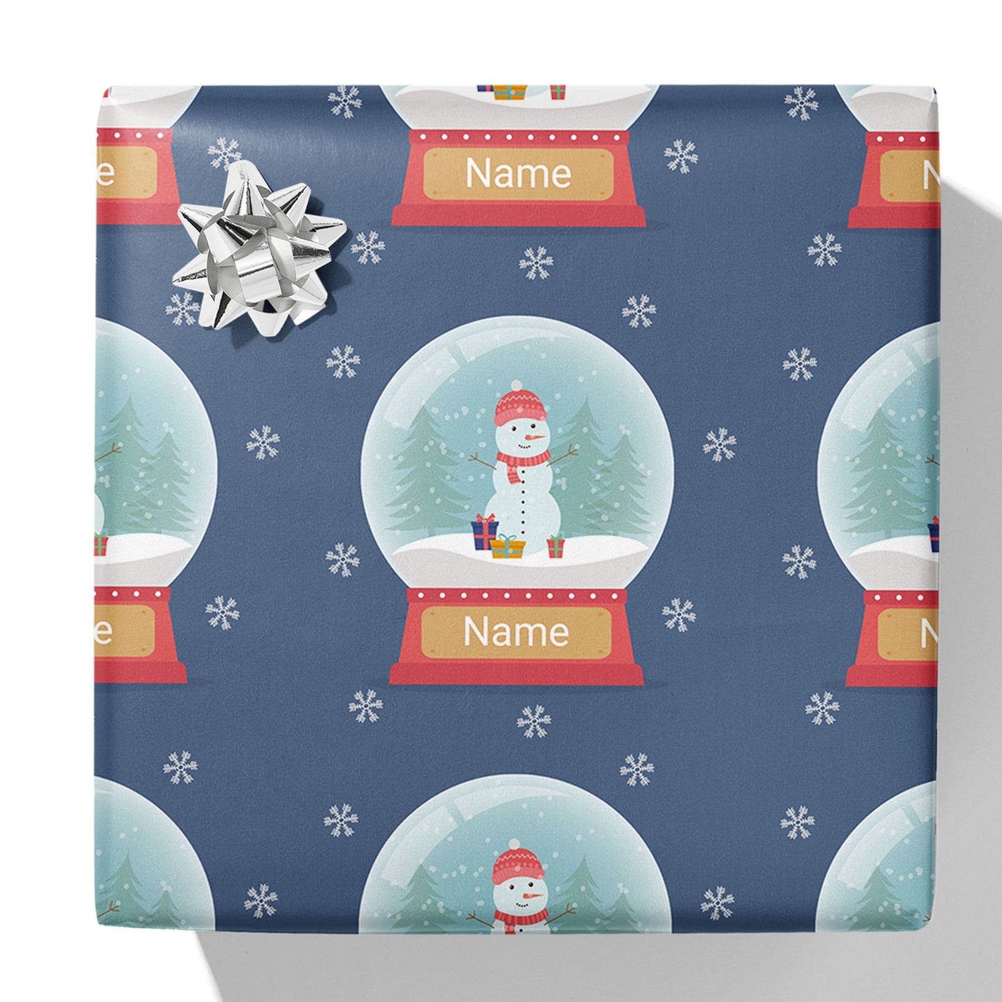 Snowman Globe Name Gift Wrap