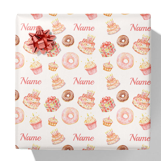 Geschenkpapier mit Namen „Sweet Treats“