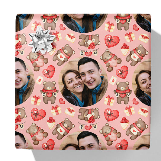 Teddy Bear Anniversary Photo Gift Wrap